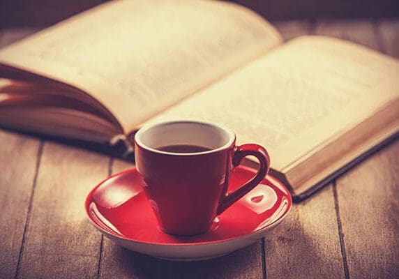 CookieText book and coffee cup